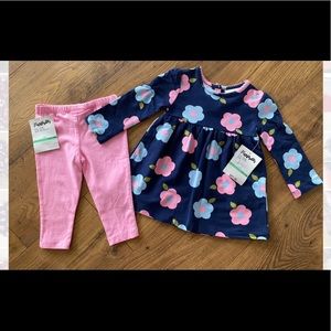 NWT Girls Outfit Dress Set Pants leggings Flowers